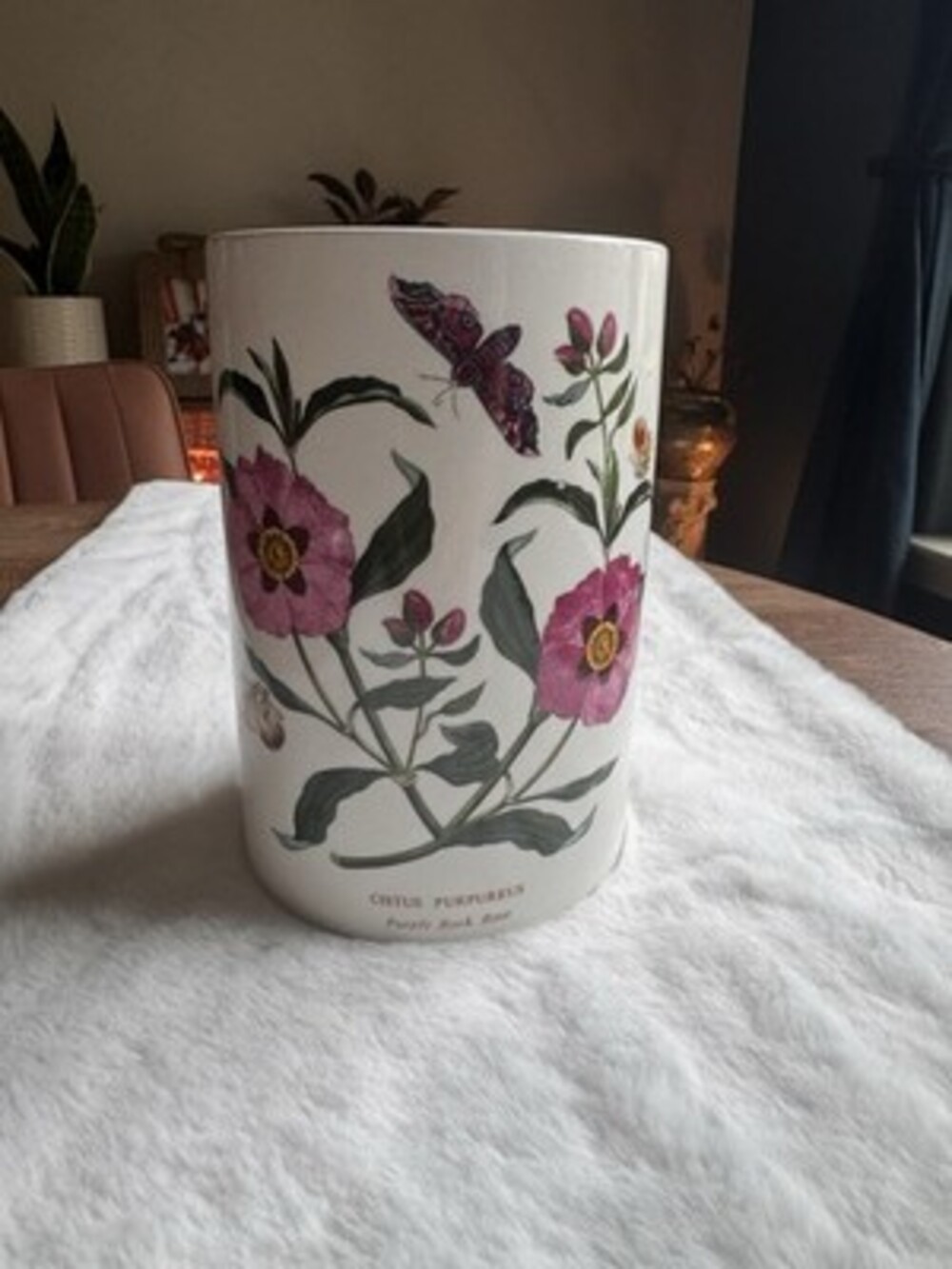 The Botanic Garden Purple Rock Rose Ceramic Vase Container Made In England - Picture 7 of 8